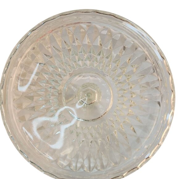 Vintage, Red Ruby Flash, Indiana Glass, Diamond Point, Compote with Lid, - Picture 7 of 12